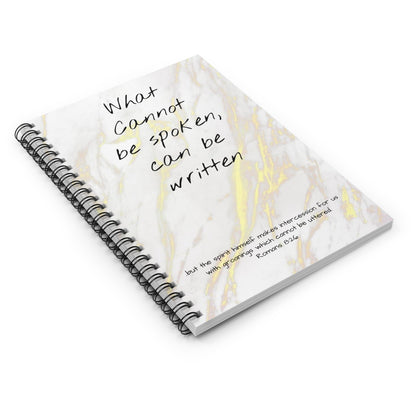 What cannot be spoken notebook